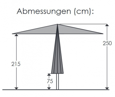 Schneider Alu/Stahl Kurbelschirm Korsika 320cm Stock 48mm Weboptik PES braun